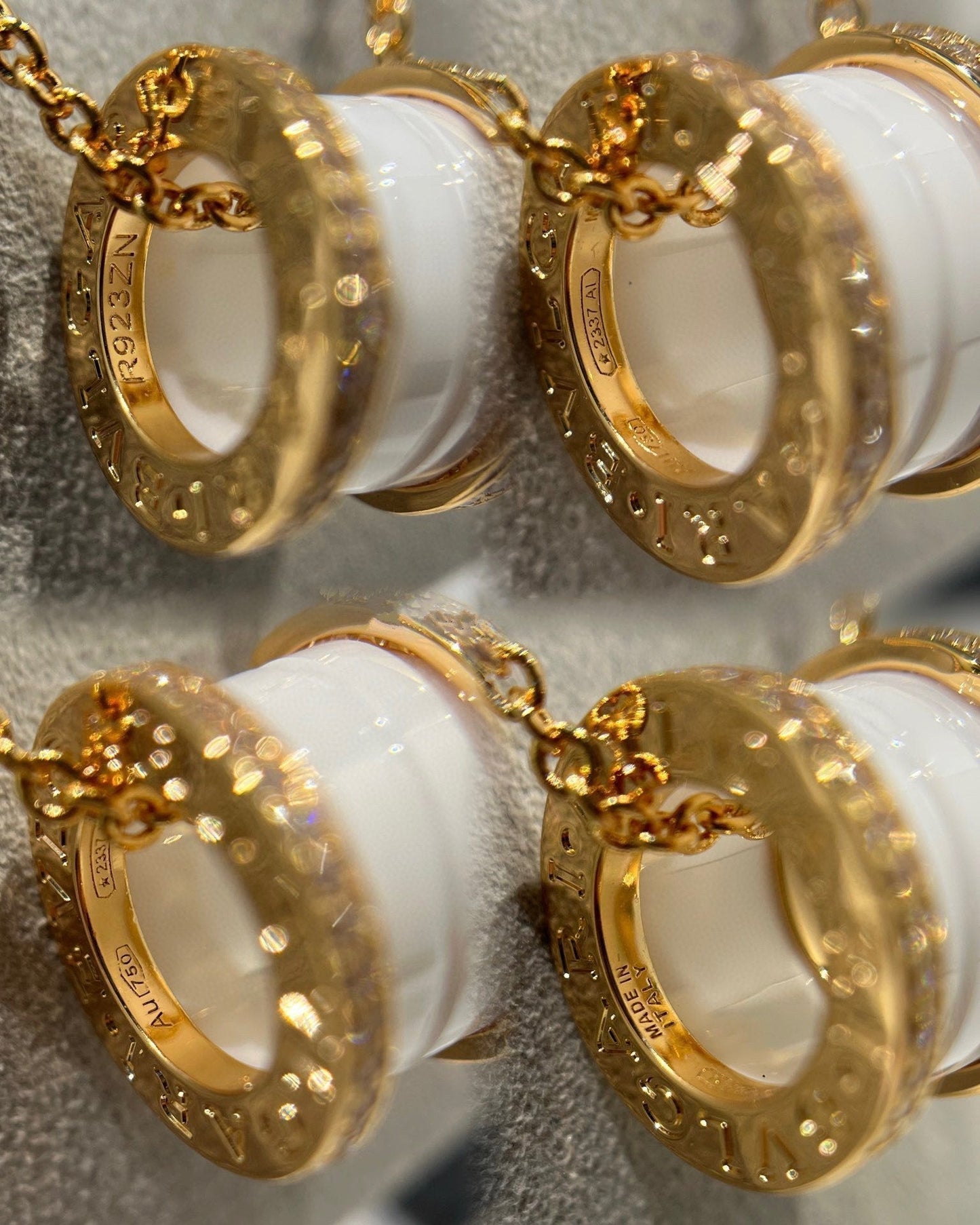 [valéa jewellery]ZERO 1 WHITE CERAMIC DIAMOND PINK GOLD NECKLACE